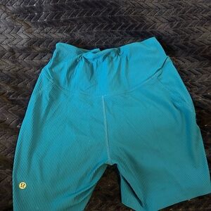 Lululemon Ribbed Blue Biker Shorts